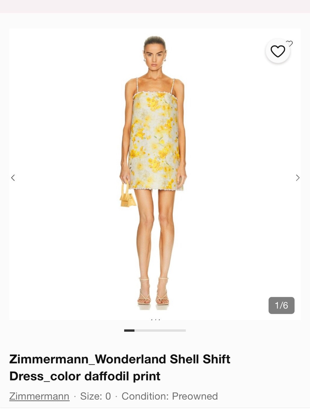 Zimmermann Yellow & Cream Floral Mini Shift Dress